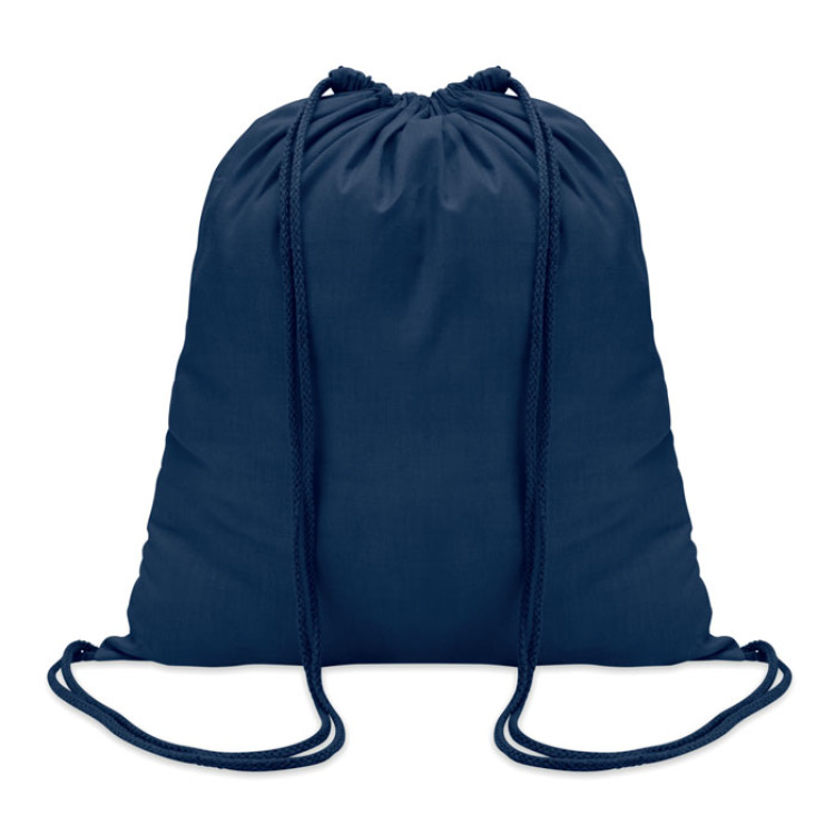 Sac &agrave; cordon en coton Bleu