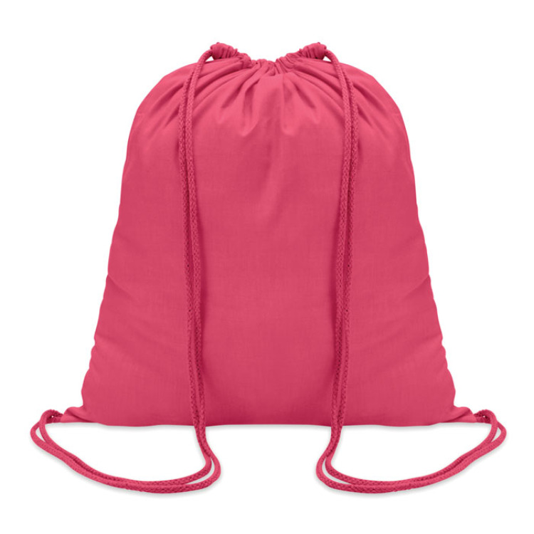 Sac &agrave; cordon en coton Fuchsia