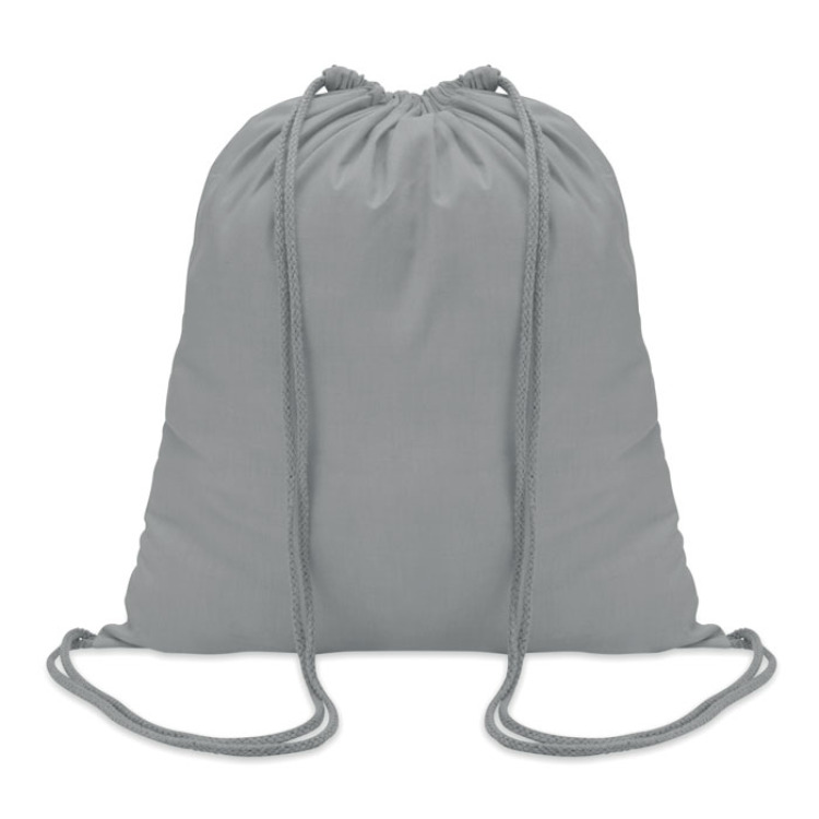 Sac &agrave; cordon en coton Gris