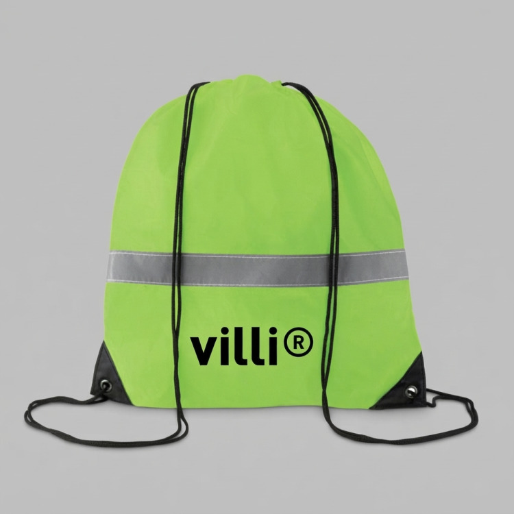 Sac &agrave; cordons avec bandes r&eacute;fl Jaune Fluo