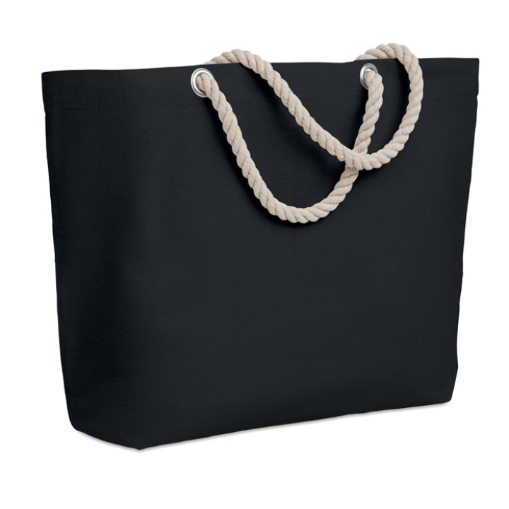 Sac de plage avec cordon Noir