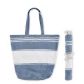 Sac de plage avec serviette Bleu