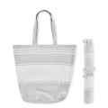 Sac de plage avec serviette Gris