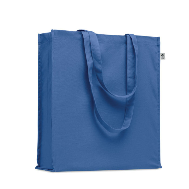 Sac shopping en coton bio Bleu Royal
