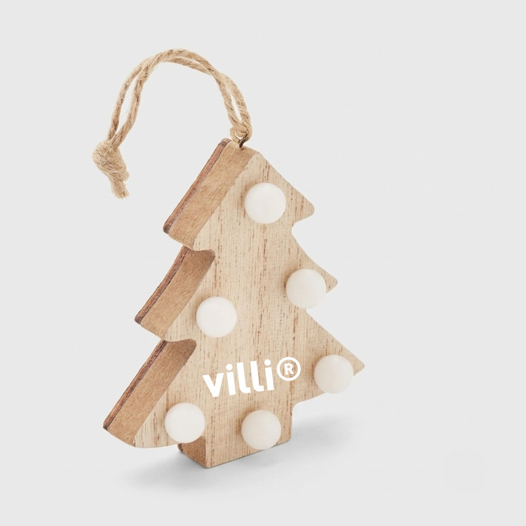 Sapin en bois avec lumi&egrave;res Bois