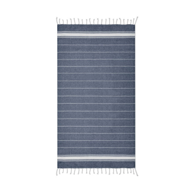 Serviette de plage coton Bleu