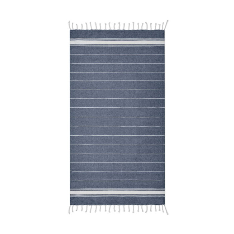 Serviette de plage coton Bleu