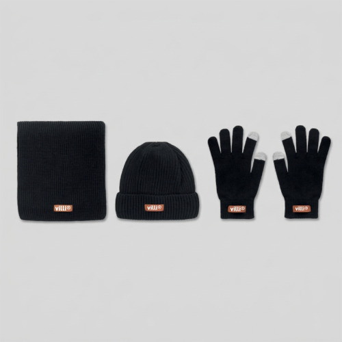 Set 3 pièces dhiver en RPET Noir