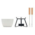 Set &agrave; fondue en c&eacute;ramique 240 ml Blanc