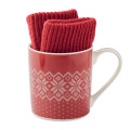 Set mug et gants hiver Rouge