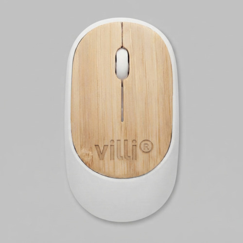 Souris sans fil en bambou Blanc