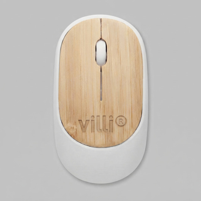 Souris sans fil en bambou Blanc