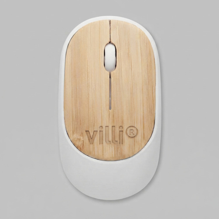Souris sans fil en bambou Blanc