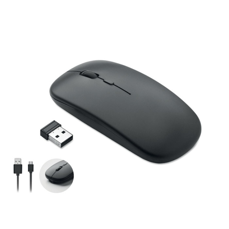 Souris sans fil rechargeable Noir