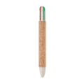 Stylo &agrave; bille 4 couleurs Beige