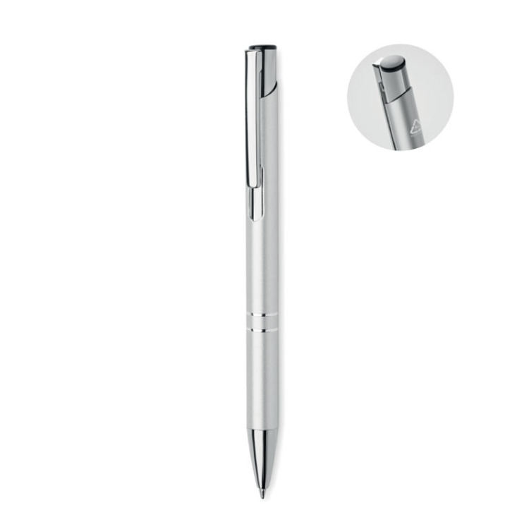 Stylo &agrave; bille en alu recycl&eacute; Argent