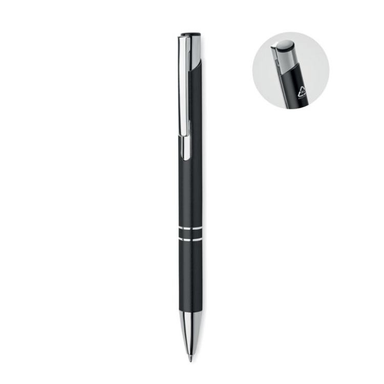 Stylo &agrave; bille en alu recycl&eacute; Noir