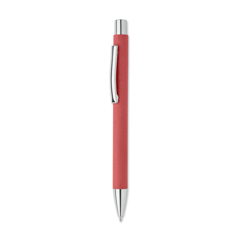 Stylo &agrave; bille en papier recycl&eacute; Rouge