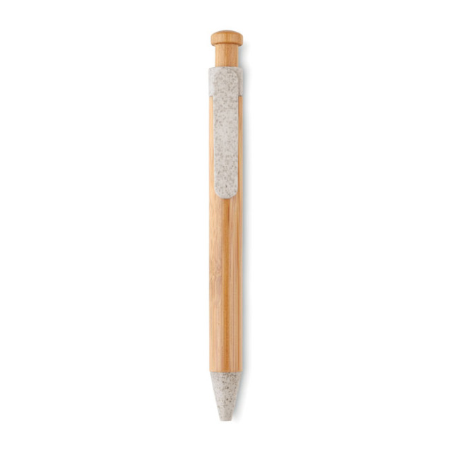Stylo bamboupaille blé et ABS Beige