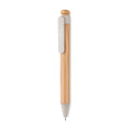 Stylo bambou/paille bl&eacute; et ABS Beige