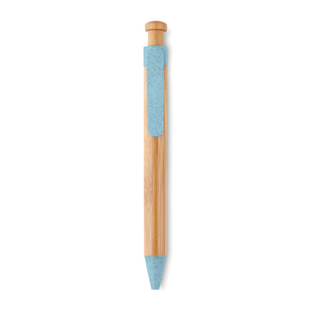 Stylo bamboupaille blé et ABS Bleu