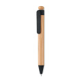 Stylo bambou/paille bl&eacute; et ABS Noir