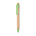 Stylo bambou/paille bl&eacute; et ABS Vert