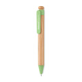 Stylo bambou/paille bl&eacute; et ABS Vert