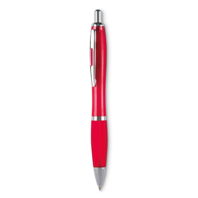 Stylo bille à lencre bleue Rouge Transparent