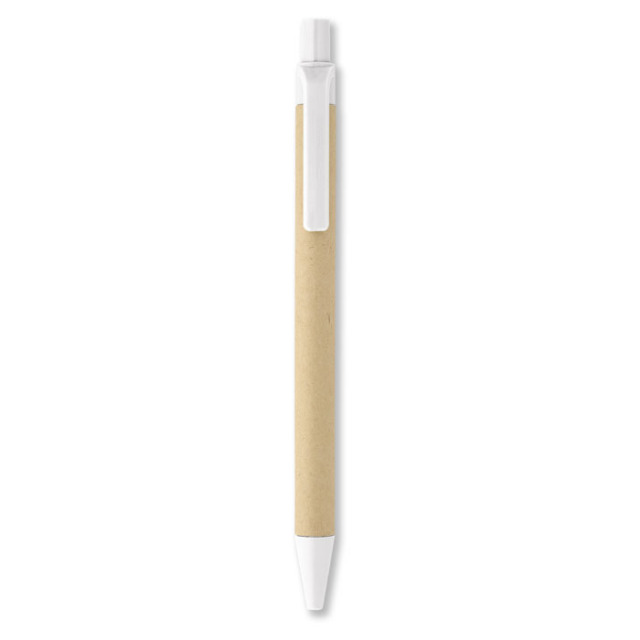 Stylo bille en PLA maïspapier Blanc