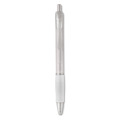 Stylo bille grip caoutchouc Blanc Transparent