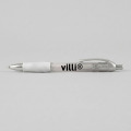 Stylo bille grip caoutchouc Blanc Transparent