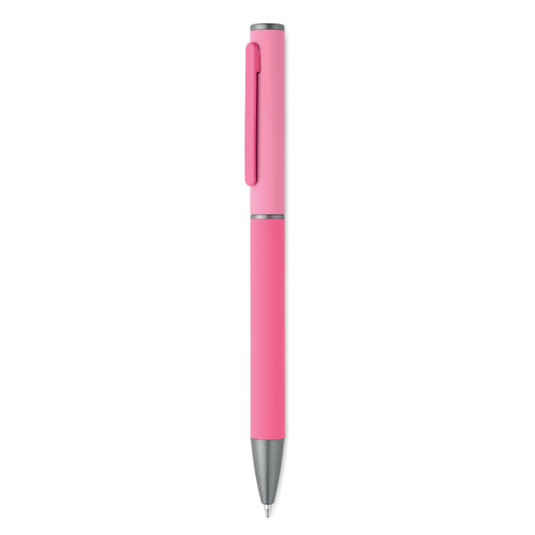 Stylo bille twist en alu recycl&eacute; Fuchsia