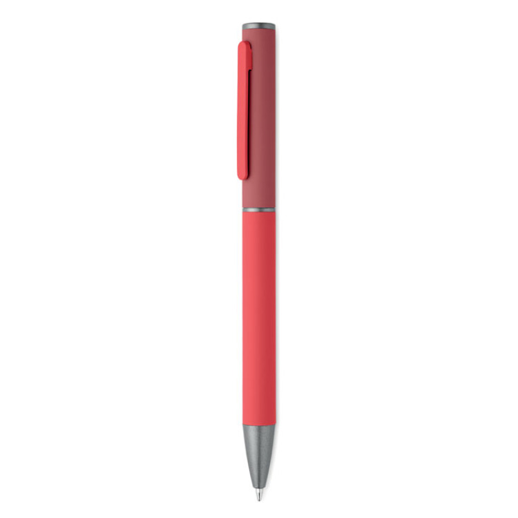Stylo bille twist en alu recycl&eacute; Rouge