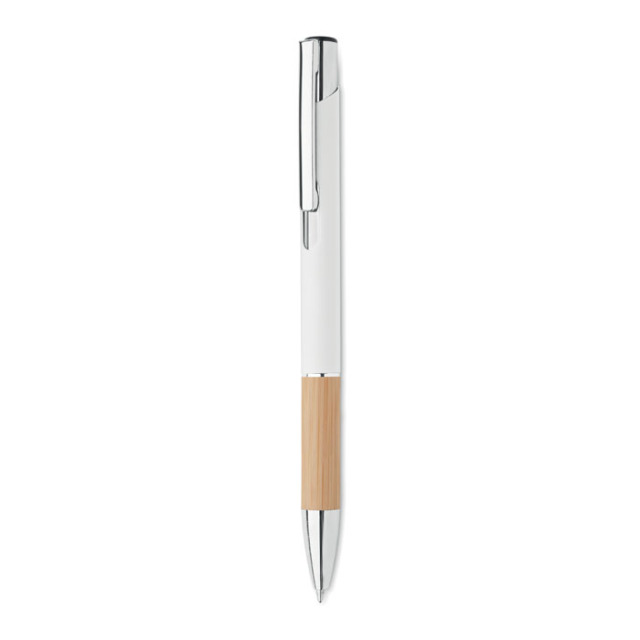 Stylo en aluminium encre bleue Blanc