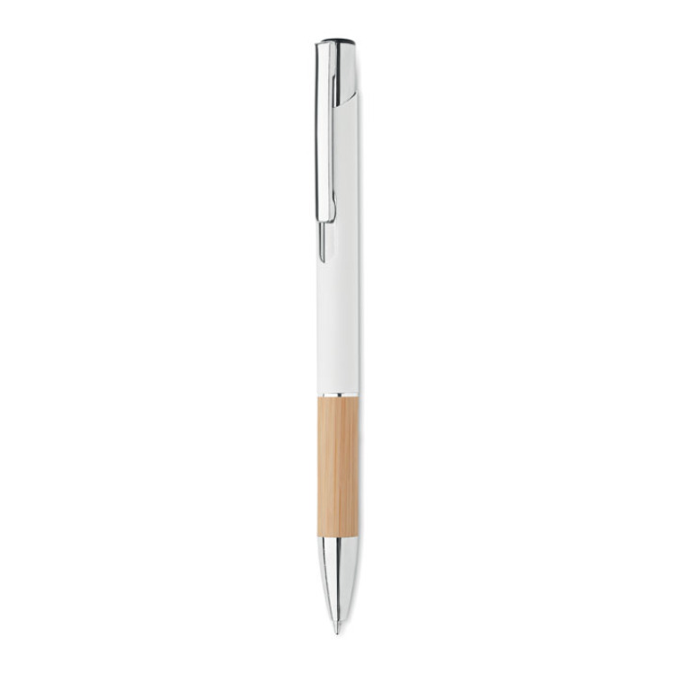 Stylo en aluminium encre bleue Blanc