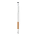 Stylo en aluminium encre bleue Blanc