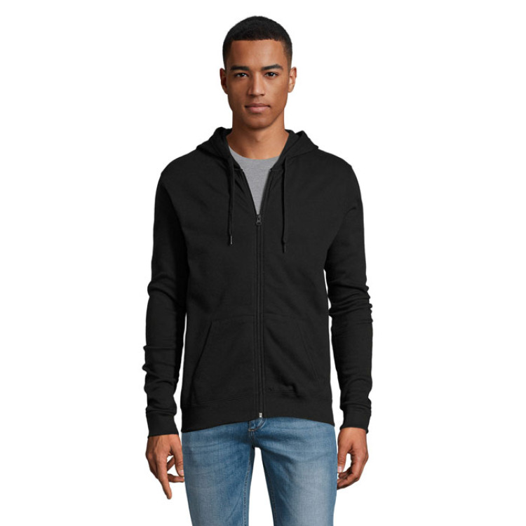 Sweat unisexe zipp&eacute; &agrave; capuche Noir