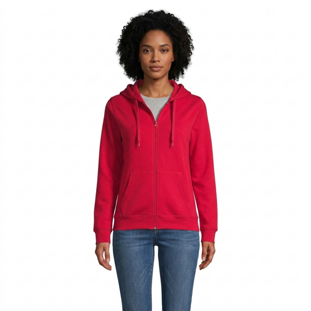 Sweat unisexe zippé à capuche Rouge