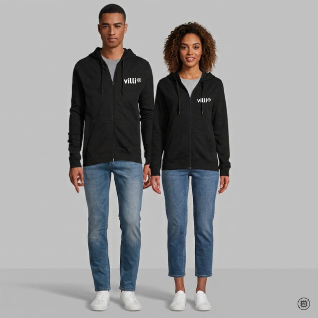 Sweat unisexe zippé à capuche