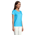 T-Shirt col rond en coton bio Femme Aqua