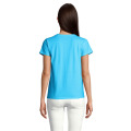 T-Shirt col rond en coton bio Femme Aqua