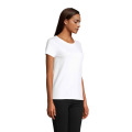 T-Shirt col rond en coton bio Femme Blanc