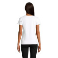 T-Shirt col rond en coton bio Femme Blanc