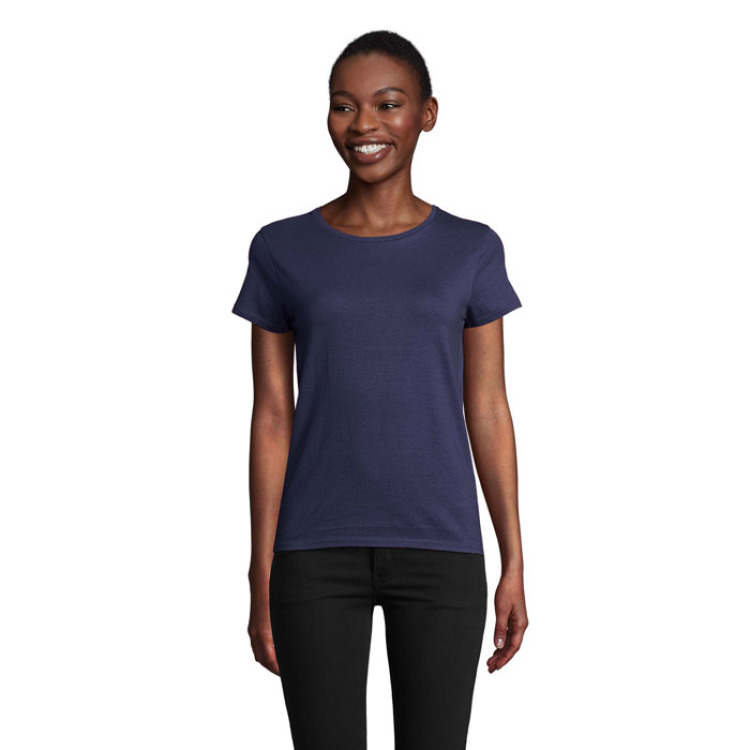 T-Shirt col rond en coton bio Femme French Marine