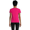 T-Shirt col rond en coton bio Femme Fuchsia