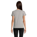 T-Shirt col rond en coton bio Femme Gris Chin&eacute;