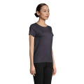 T-Shirt col rond en coton bio Femme Gris Souris