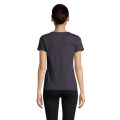 T-Shirt col rond en coton bio Femme Gris Souris