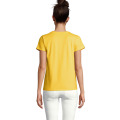 T-Shirt col rond en coton bio Femme Jaune